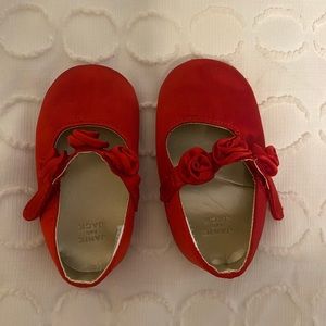 Janie and Jack red silk shoes